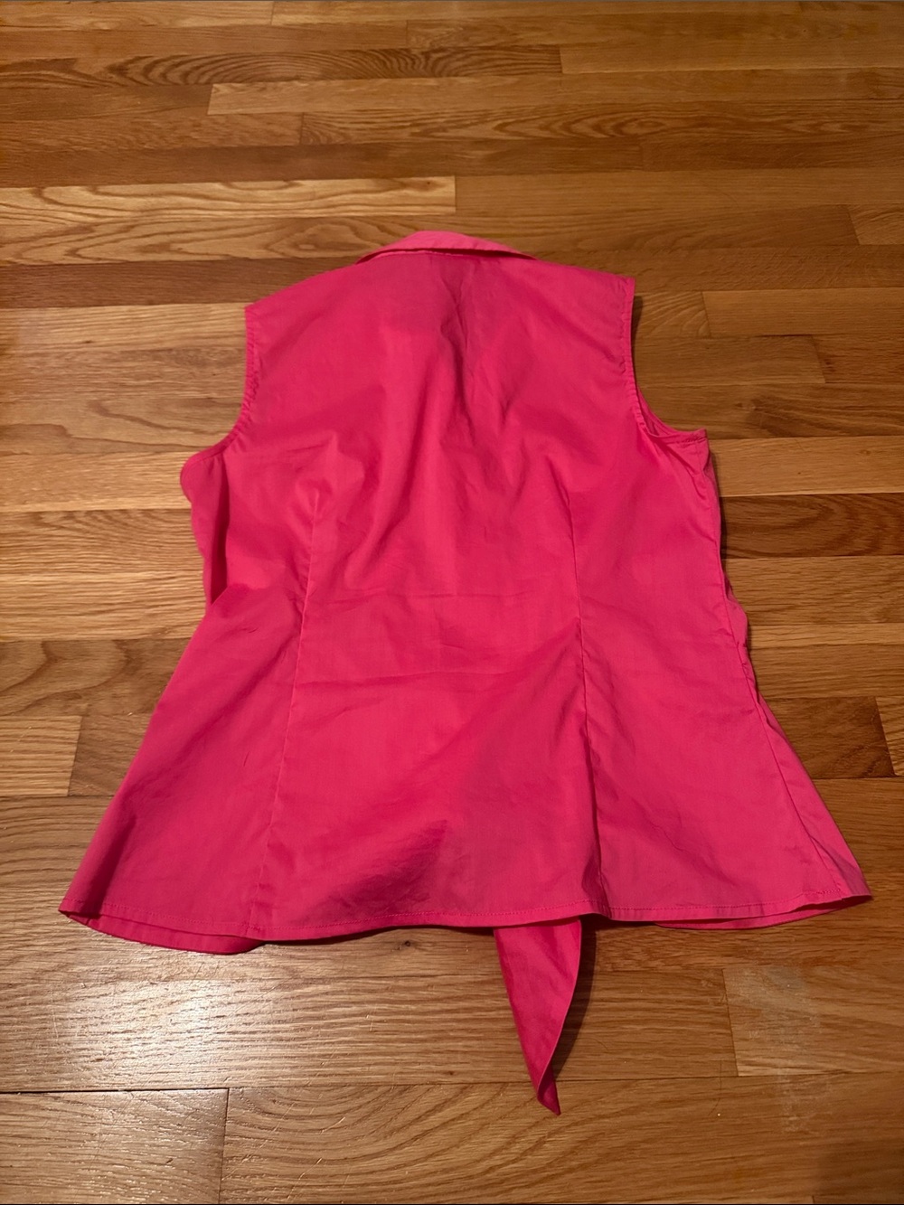 Island Republic Hot Pink Sleeveless Tie-Front Blouse with Ring - Picture 8 of 10